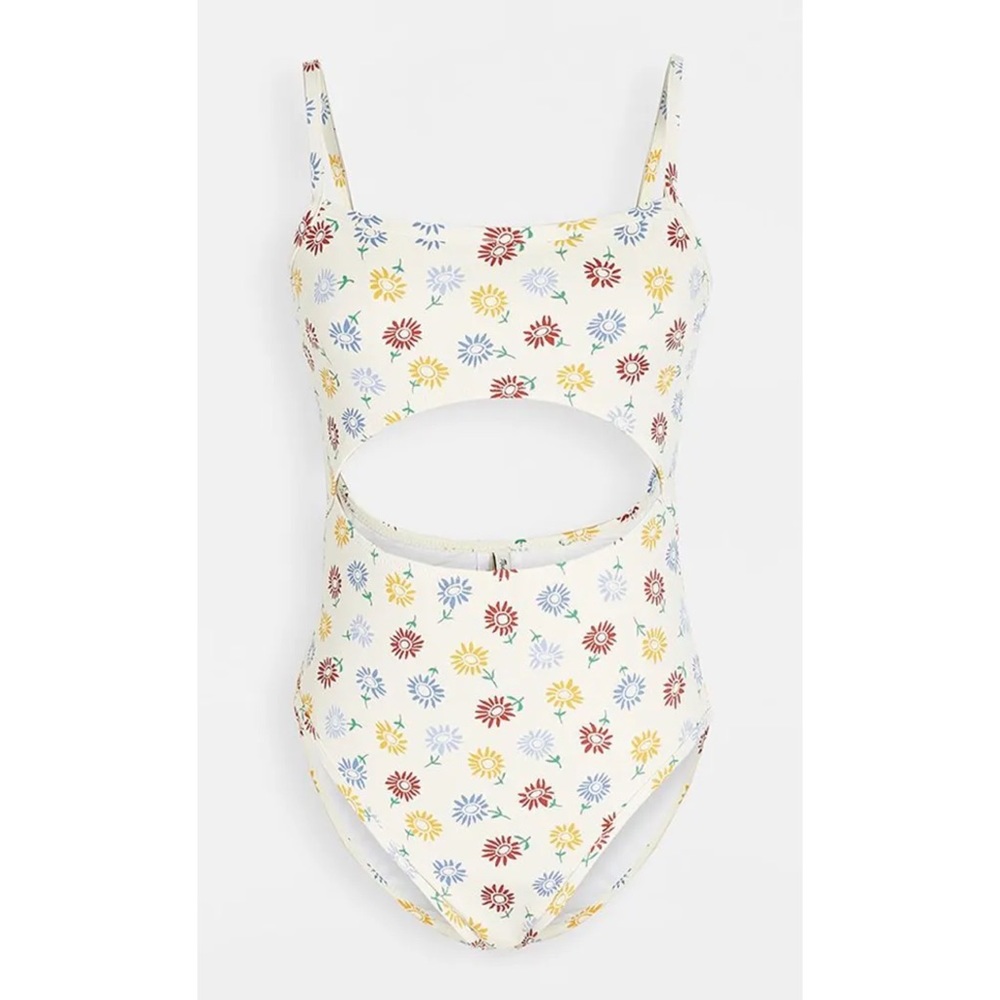 Madewell Second Wave Cutout One-Piece Swimsuit in Sunny Floral